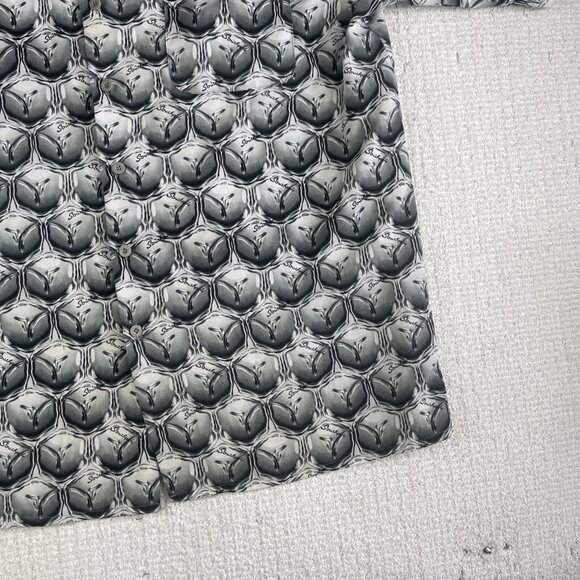 Vintage Southpole Short Sleeve Button Shirt Men's L y2k Psychedelic's AOP (READ) - Picture 5 of 16